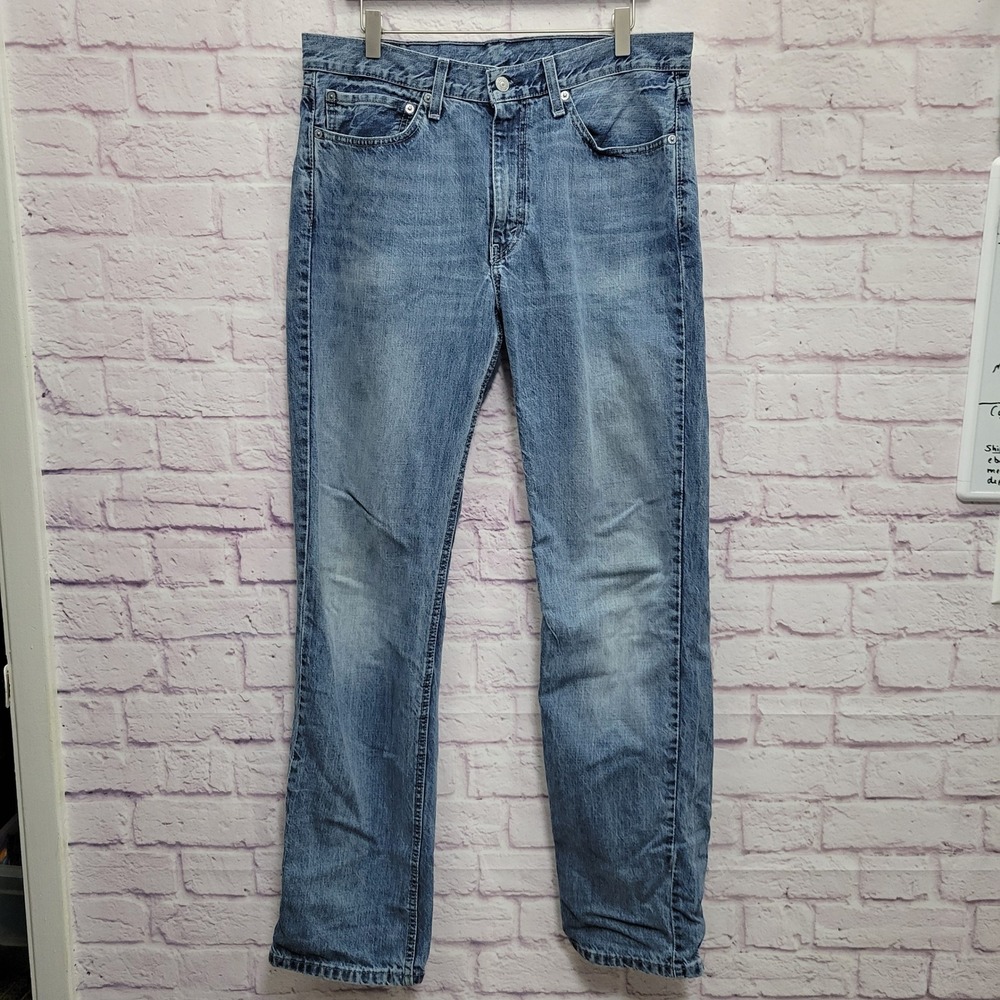 Levis 514 Straight Leg Jeans Men 34x34 (Fits 36) Blue Denim 100% Cotton Grunge